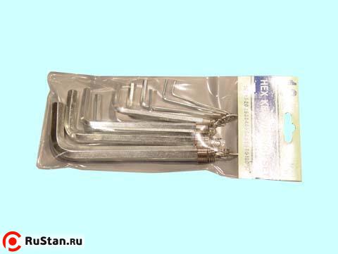 Набор ключей Шестигранных из  8шт (1,5;2;2,5;3;4;5;5,5;6мм) на кольце хром. в пласт.упак. фото №1