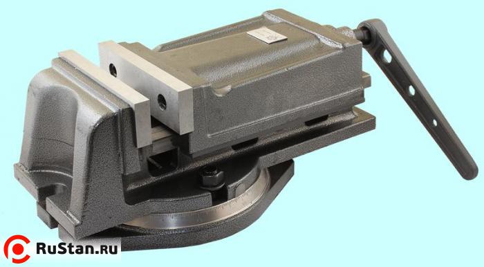 Тиски Станочные 160мм чугунные поворотные с закрытом винтом, ход губок 120мм QH160 "TLX" фото №1