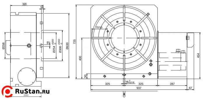 Размеры стола CNC-630R фото №2 Размеры стола CNC-630R фото №2