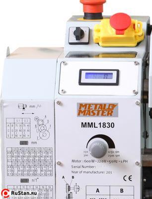 На станке установлено электронное бесступенчатое управление числом оборотов шпинделя. Данные о количестве оборотов шпинделя отображаются на цифровом дисплее на корпусе станка. фото №3 METAL MASTER MML 1830 фото №3