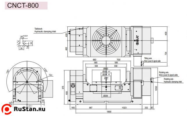 Размеры стола CNCT-800 фото №3 Размеры стола CNCT-800 фото №3