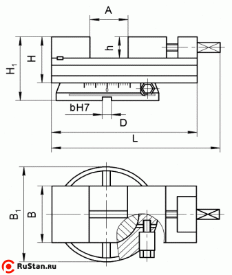 Тиски станочные неповоротные с ручным приводом 100мм 7200-0205-02 фото №2 Тиски станочные неповоротные с ручным приводом 100мм 7200-0205-02 фото №2