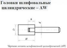 Головка абразивная  5х13х3 AW(ГЦ) 63C F60(25Н) O(СТ1) с хвостовиком 